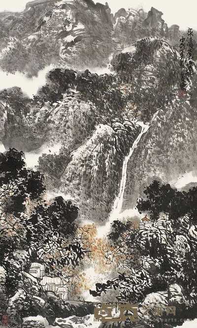 穆庆东 2006年作 泉清苍山远 立轴 97×58cm